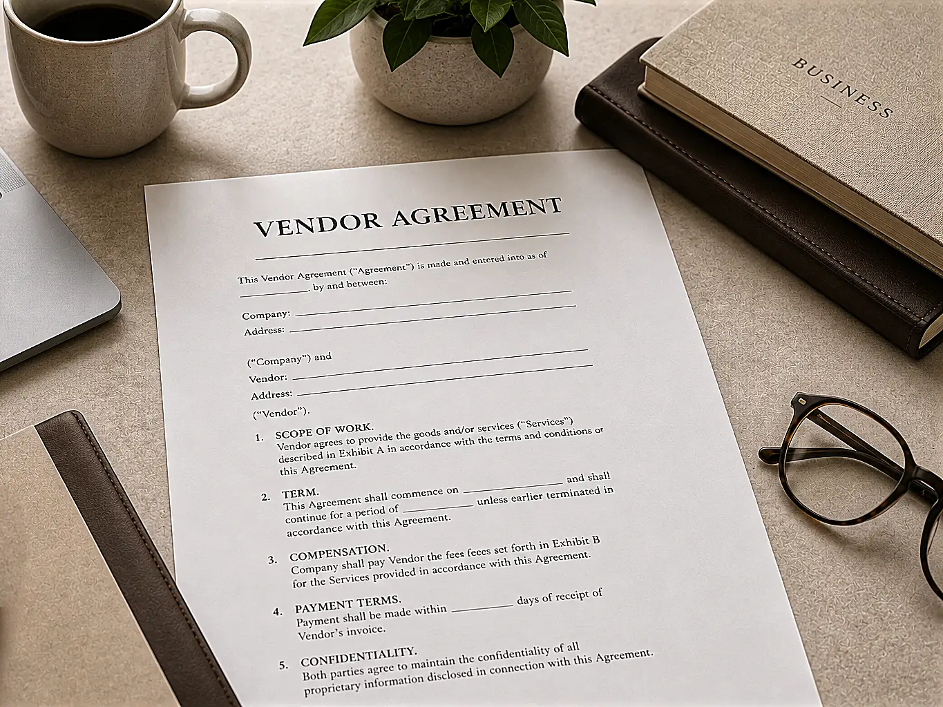 Vendor agreement document