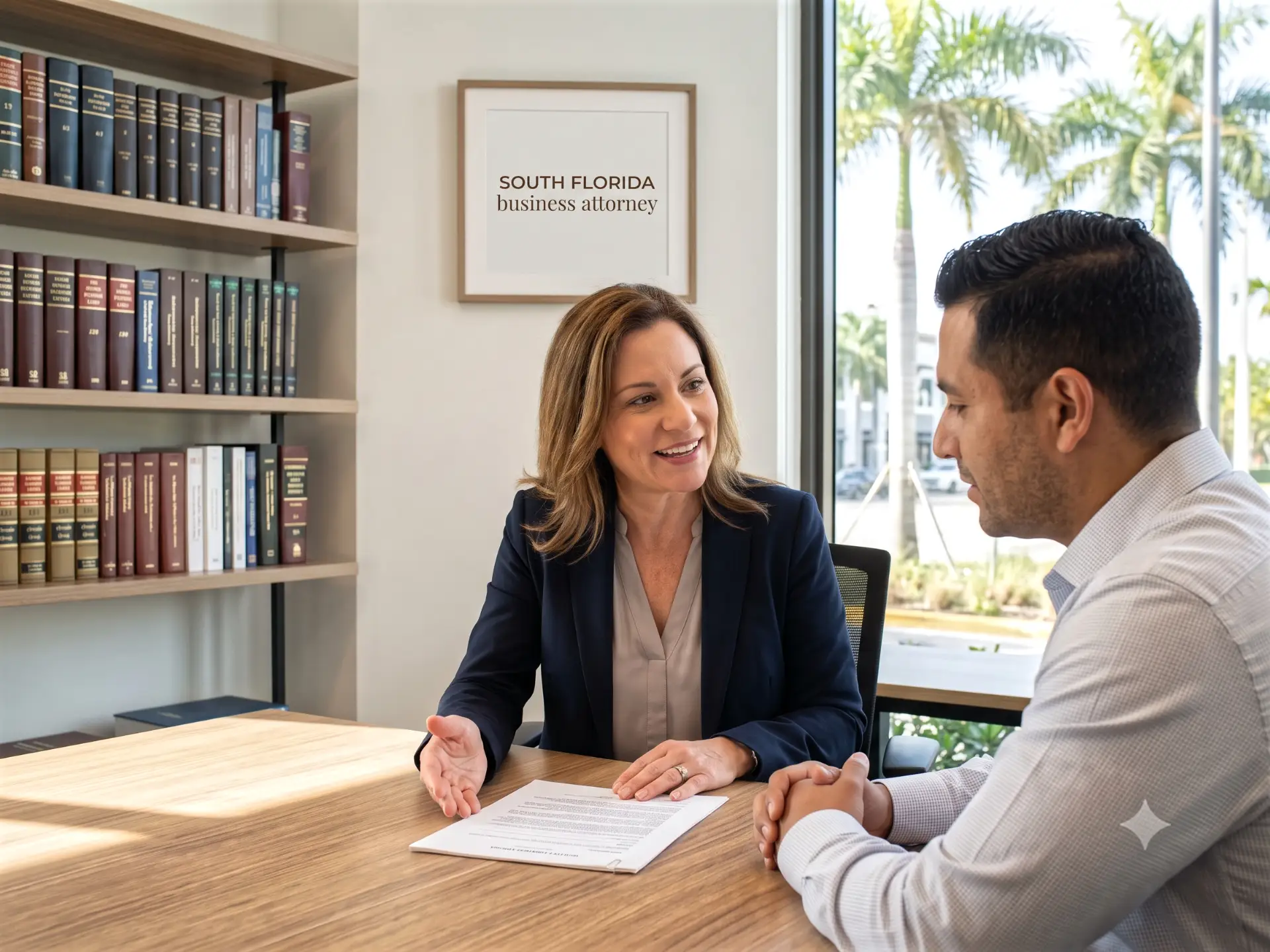Attorney consulting with client1
