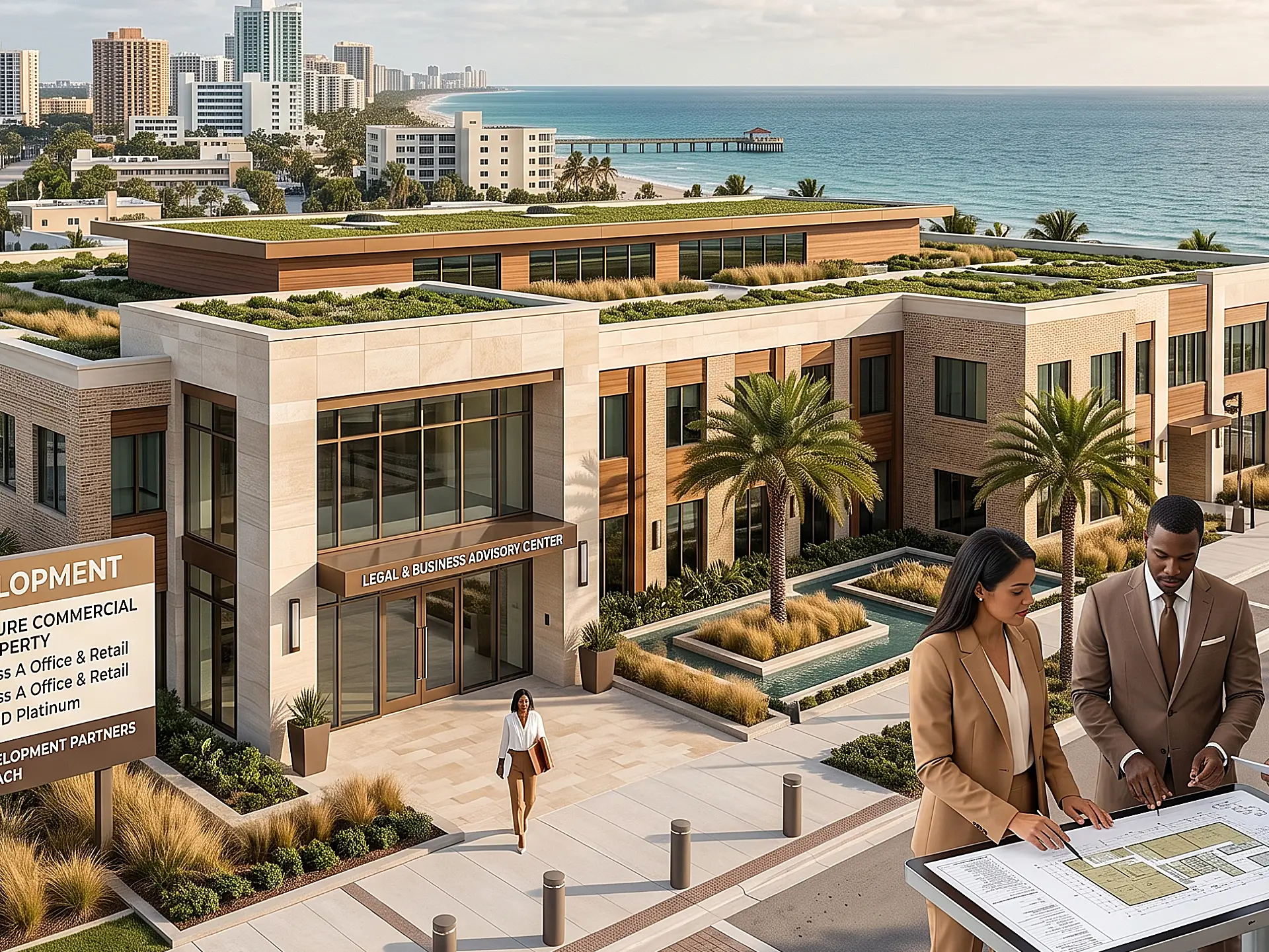 South Florida oceanfront commercial development reviewed by business attorneys for lease agreements