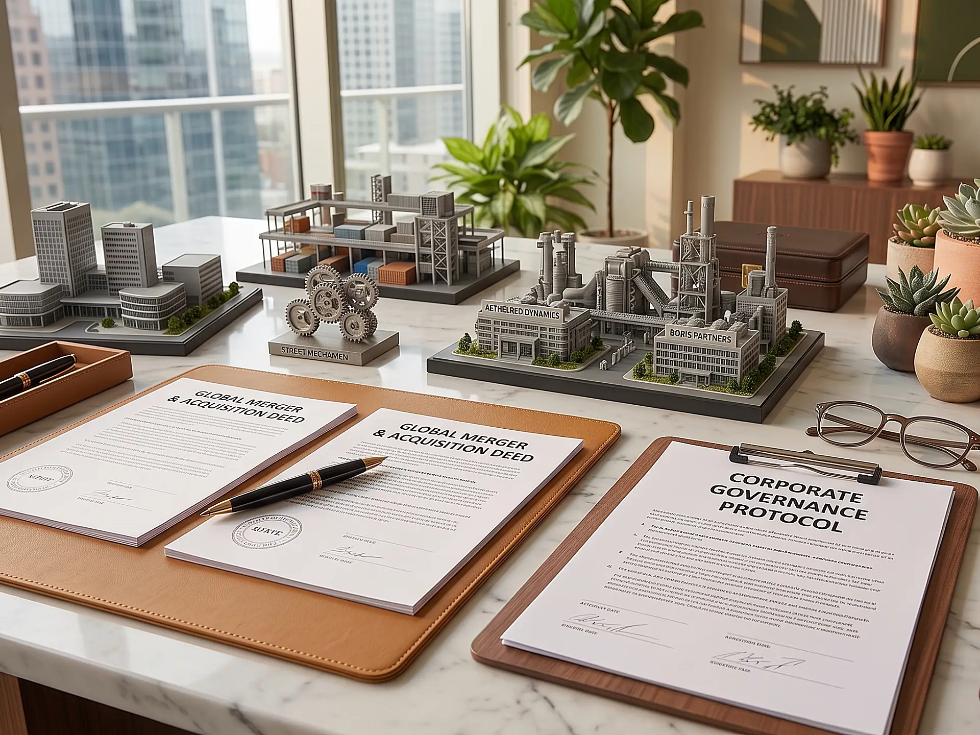 Corporate governance and merger documents prepared by a South Florida business attorney